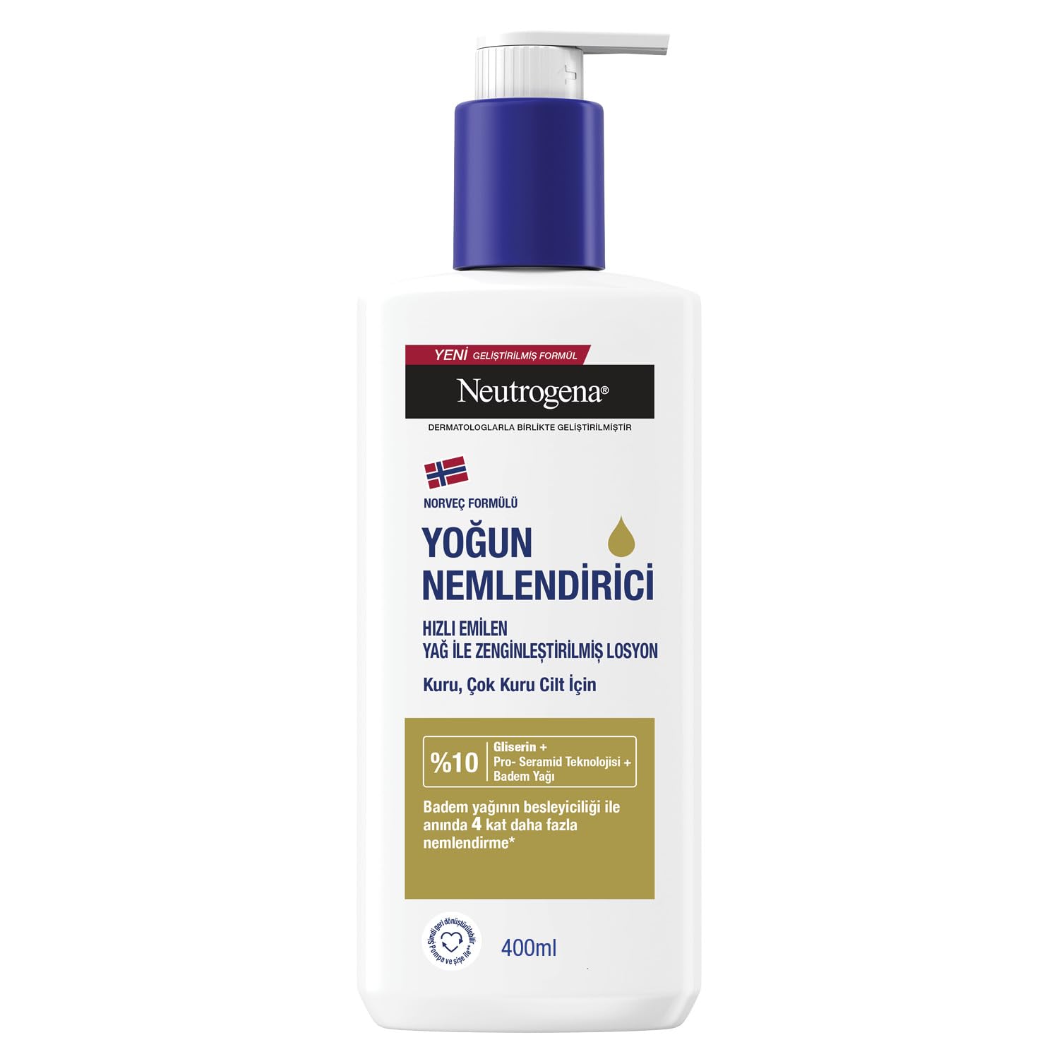 Neutrogena Yağ İle Zenginleştirilmiş Vücut Losyonu 400 ml — Badem yağı ile zenginleştirilmiş — Pro-S