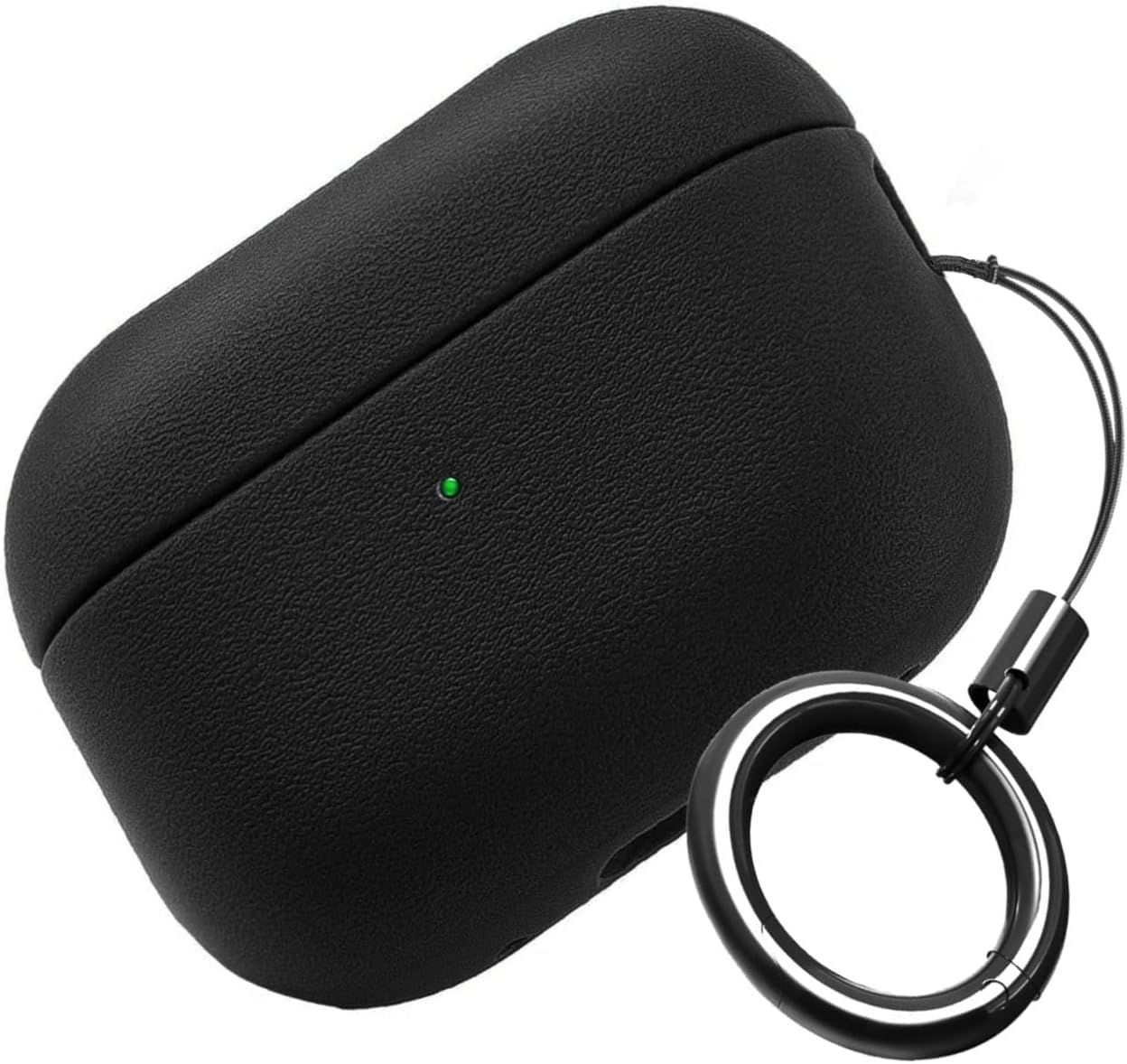 Minesk Airpods 4. Nesil ile Uyumlu Leather Skin Serisi Parmak İzi Tutmayan Dış Yüzeye Sahip ve Mükemmel Koruma Sağlayan Orta Sertlikte Silikon Kılıf (Siyah, Airpods 4)