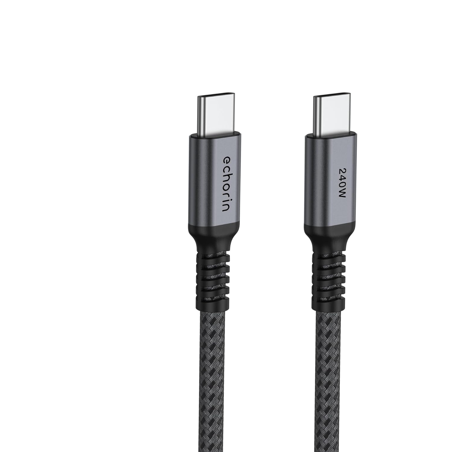 Echorin Type-C to Type-C (3 metre) Hızlı Şarj 240W PD 48V5A Yüksek Kaliteli Alüminyum Örgülü Kablo Gri