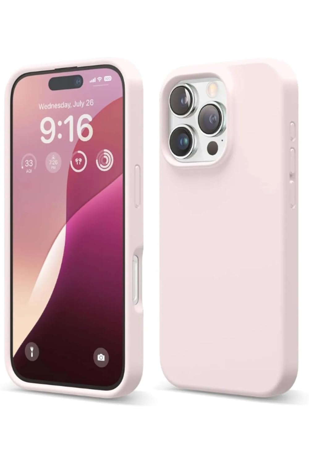 GGM AKSESUAR iPhone 16 Pro ile Uyumlu İçi Kadife Dışı Mat Yapıya Sahip Koruma Sağlayan Lansman Silikon Kılıf (Pudra Pembe)