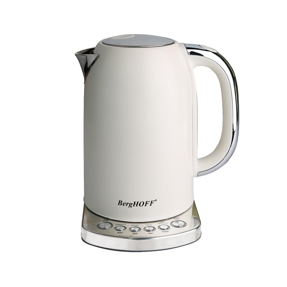BergHOFF Gem Concept 1, 7 L Su Isıtıcı – 2400 W, Çoklu Otomatik Sıcaklık Ayarı | Vanilya Krem