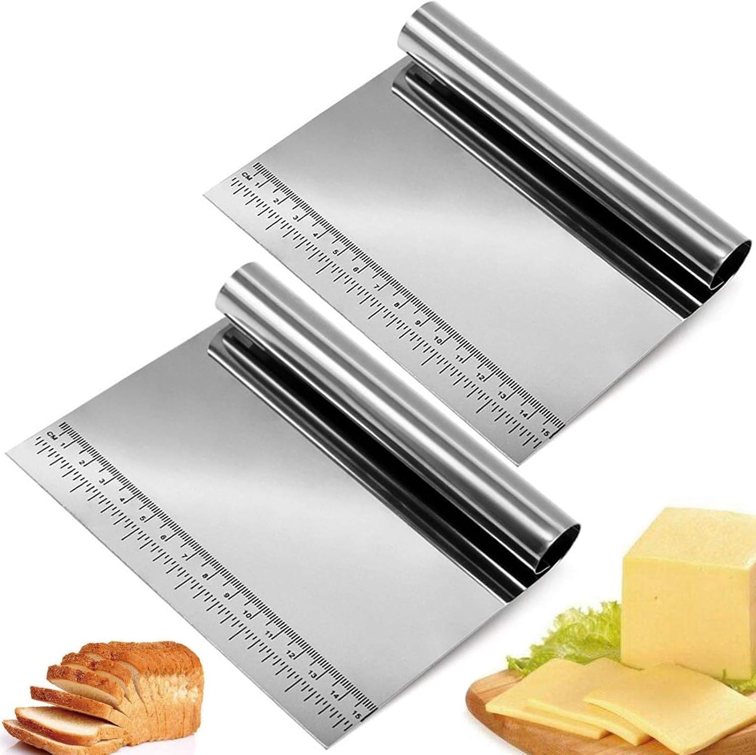 Jouis Hamur Kesici Çelik,Metal Hamur Sıyrıcı,Pasta Sıyırma Aparatı,Hamur Dilimleyici,Pasta Ve Pastacılık İçin Çelik Şekillendirici Ve Hamur Porsiyonlayıcı