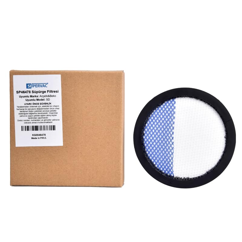 SUPERVAC Arçelik SD 3061, SD 3341 / Beko SD 2341 / Altus VCP 3930 ile Uyumlu Şarjlı Dik Süpürge Motor Giriş Filtresi