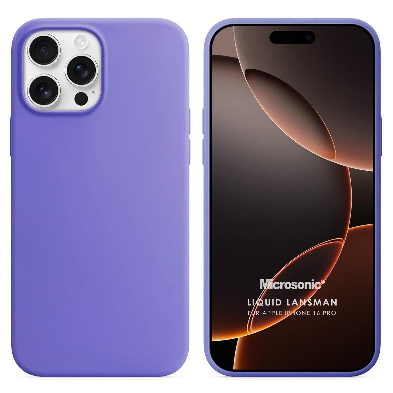 Microsonic Apple iPhone 16 Pro Kılıf Liquid Lansman Silikon Lila [iPhone 16 Pro ile Uyumlu Kılıf - Lila]