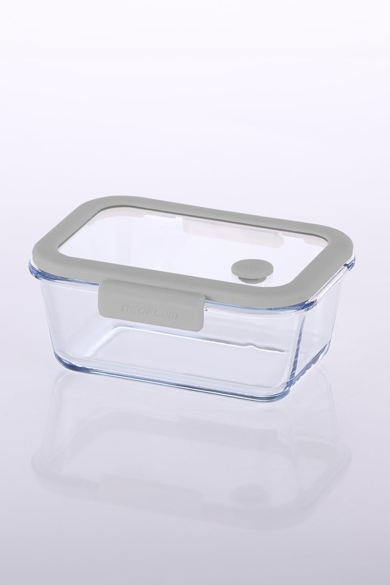 Neoflam Fika Glace Vakumlu Cam Saklama Kabı 800 ML Gri