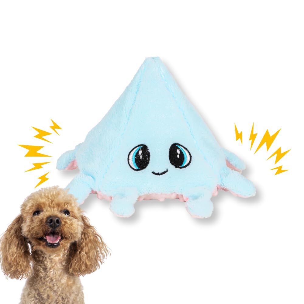 Proud Wave Ahtapot Köpek Oyuncağı Peluş Zilli Vikvikli Çift Taraflı Çekiştirme Oyuncağı (PEMBE-BEBEK MAVİSİ)
