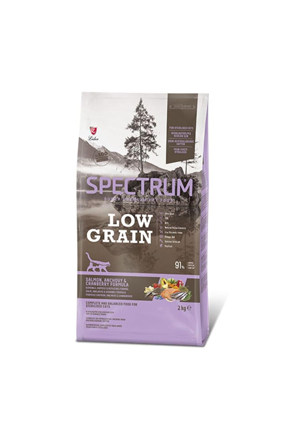 Spectrum Somonlu Hamsili Ve Yaban Mersinli Düşük Tahıllı Kısırlaştırılmış Kedi Maması 2 Kg