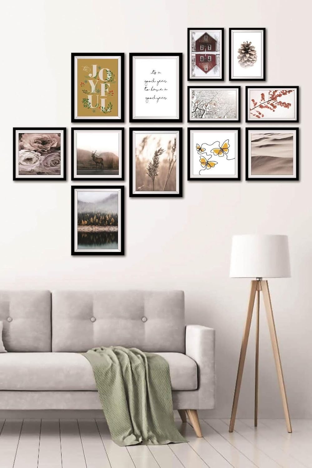 Dekolia 12 Parça Dekoratif Mdf Tablo Seti Çerçeve Görünümlü DEKOLIADKJ050
