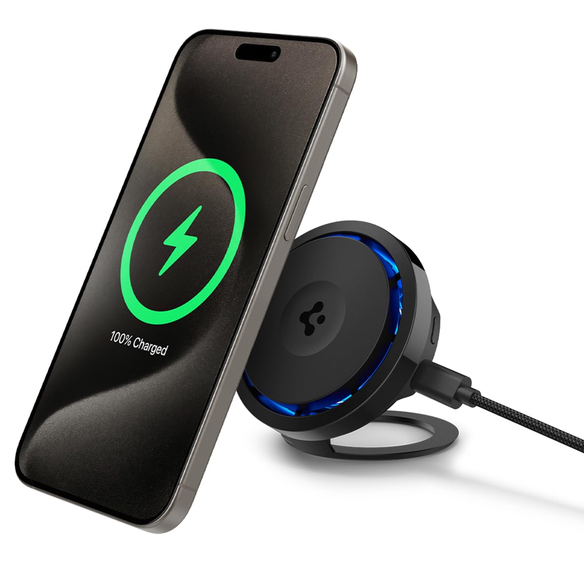 Spigen MagFit Kickstand Manyetik Kablosuz Şarj Cihazı/Fanlı Isı Düşürücü iPhone için MagSafe Özellikli Cryomax OneTap Pro 3 S310WCK - ACH07977