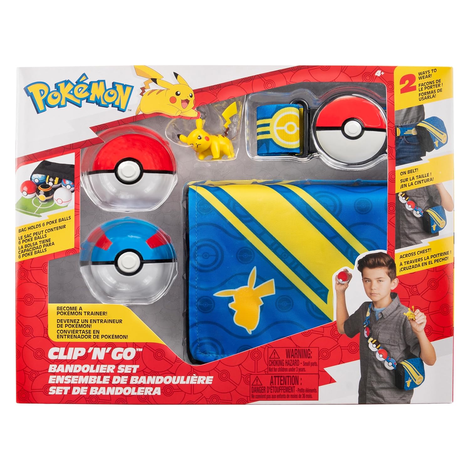 Pokémon Bandolier Seti - Pokéball, Great Ball ve Pikachu Temalı Kemer ve Çanta ile Pikachu #4 - W5
