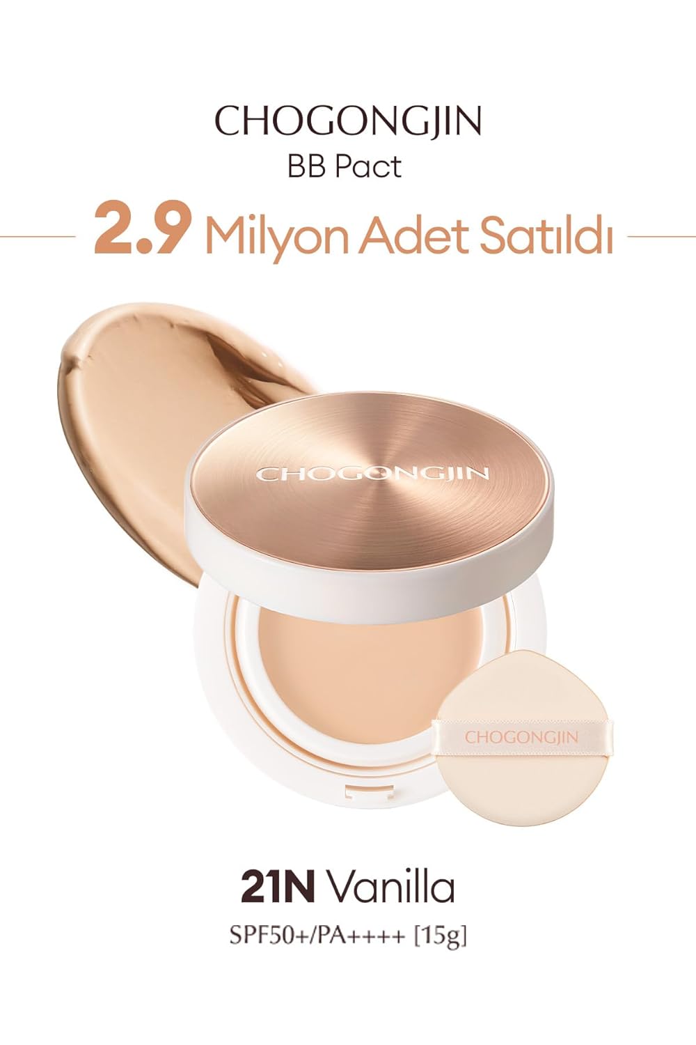 CHOGONGJIN Yaşlanma Karşıtı Bakım ve Yoğun Kapatıcılık Sunan Krem BB CHOGONGJIN BB Pact (21N) SPF50+/PA++++