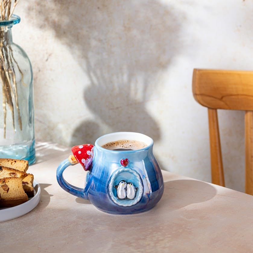 İstanbul Porselen Penguen Kupa 400 ml Lacivert