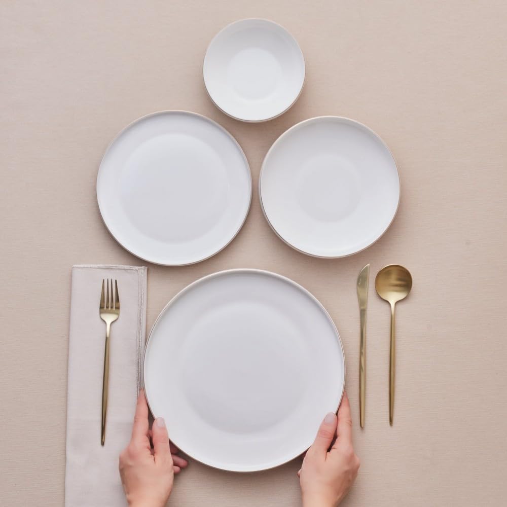 KARACA Stream Bone Saturn 24 Parça 6 Kişilik Yemek Takımı Gold