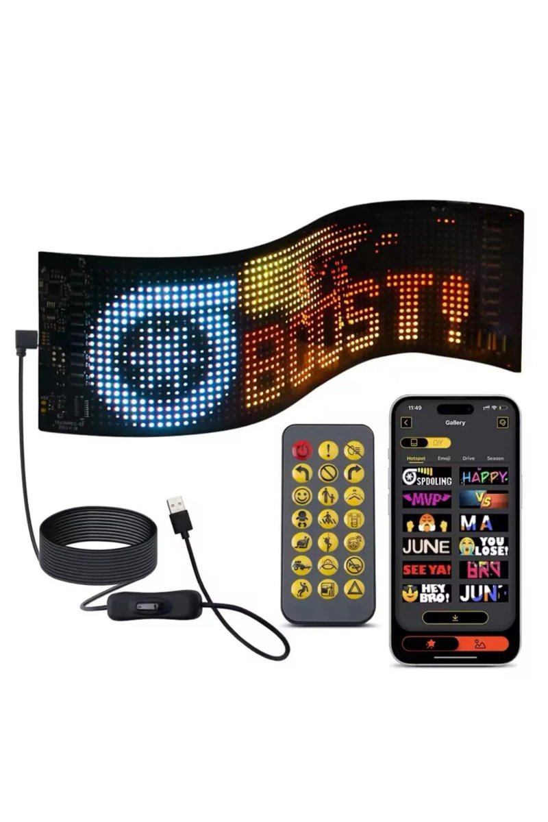 Led Panel Cama Yapışan Telefon Kontrollü Led Ekran Panel 16 * 64 led sayısı