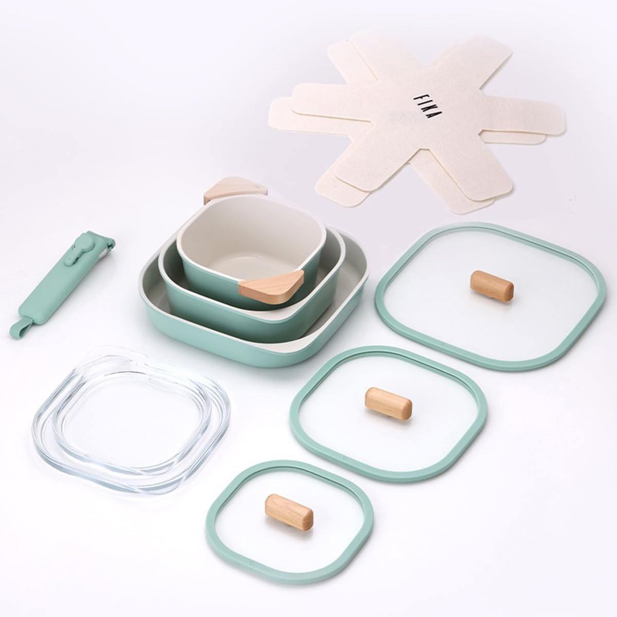 Neoflam Fika Comfort Yeşil Tencere ve Tava Seti