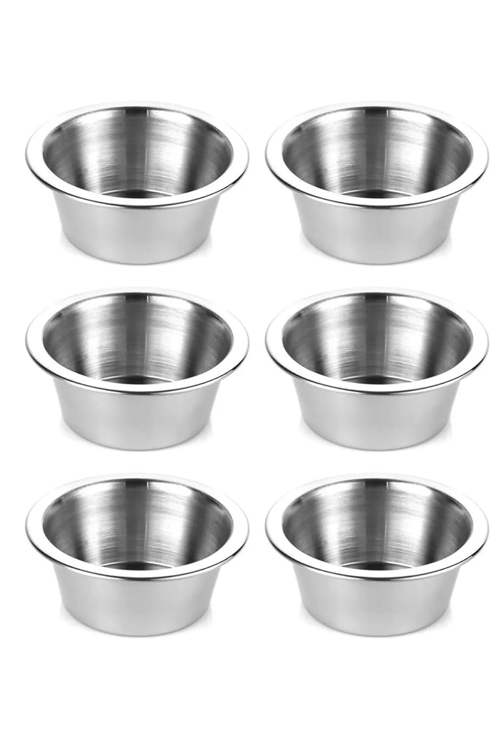 Kt HOME Sosluk 6 Lı Paslanmaz Çelik Mini Kase Lokumluk Reçellik Çerezlik Sosluk 6 Adet 8 Cm Metal