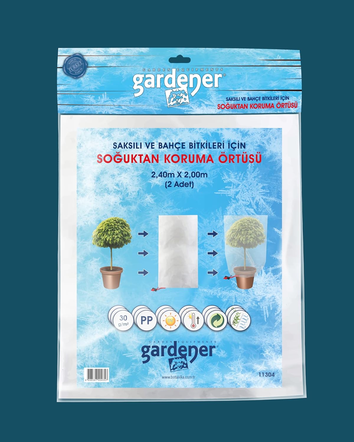 Gardener 11304 Saksılı Bitkiler Için Soğuktan Koruma Örtüsü 30 G - 2,4 M X 2 M (Paket Içeriği 2 Adettir)