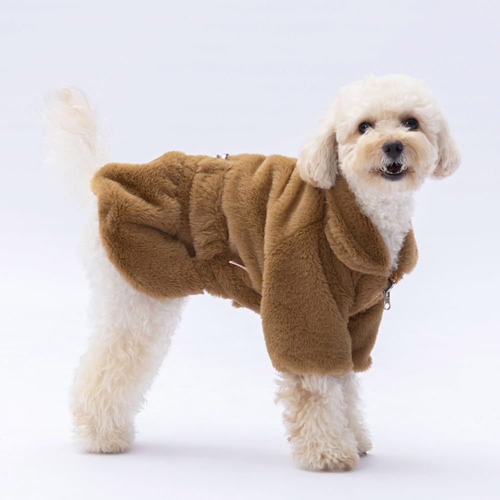 Pawstar Kahverengi Paris Küçük Irk Köpek Ceketi (L)