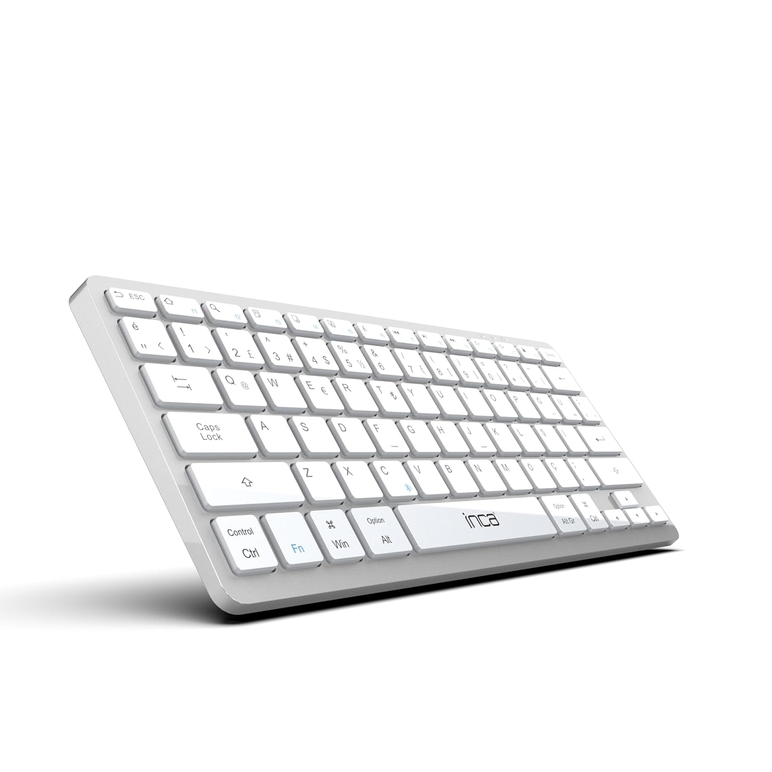 Inca IBK-565ST Bluetooth 5.0 Rechargeable Smart Silver Keyboard, 150 Saat Kullanım Süresi, Telefon, Tablet,Pc, Tv, BT Cihazlarla uyumlu, Taşınabilir, 10m kullanım Mesafesi
