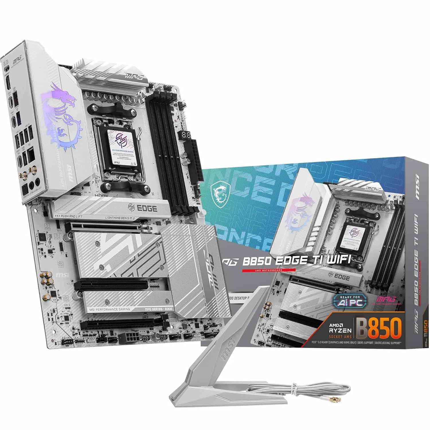 MSI MPG B850 EDGE TI WIFI AM5 DDR5 8400MHZ(OC) HDMI 4x M.2 USB 10Gbs 5G LAN WI-FI 7 ATX