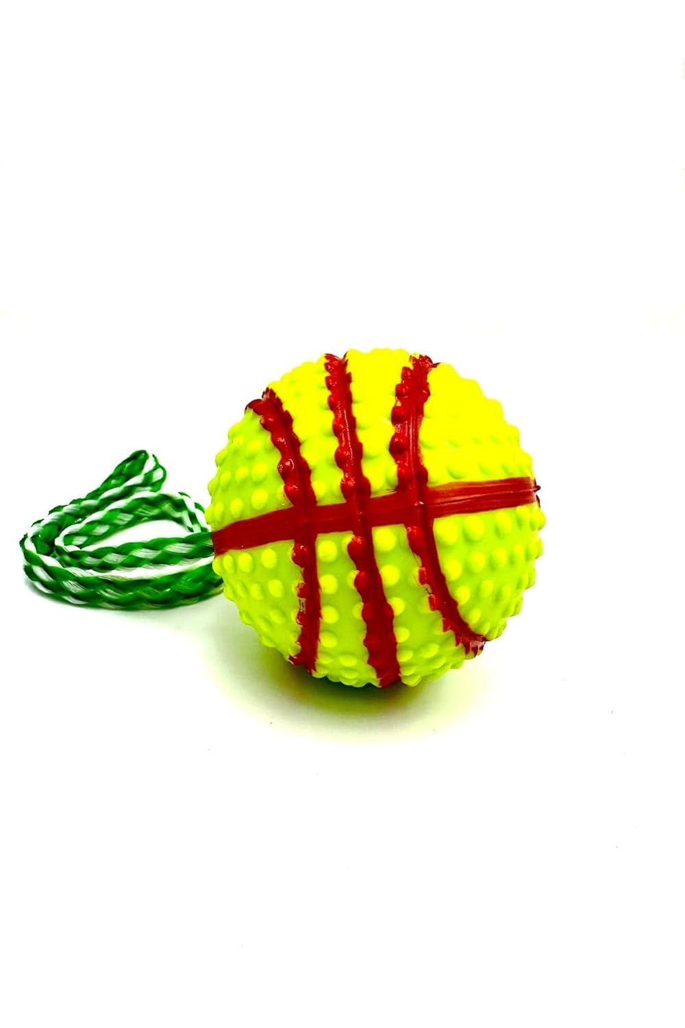Tasma Market Basketbol Topu Modelli Zilli İpli Köpek Eğitim Topu Oyuncağı Yeşil