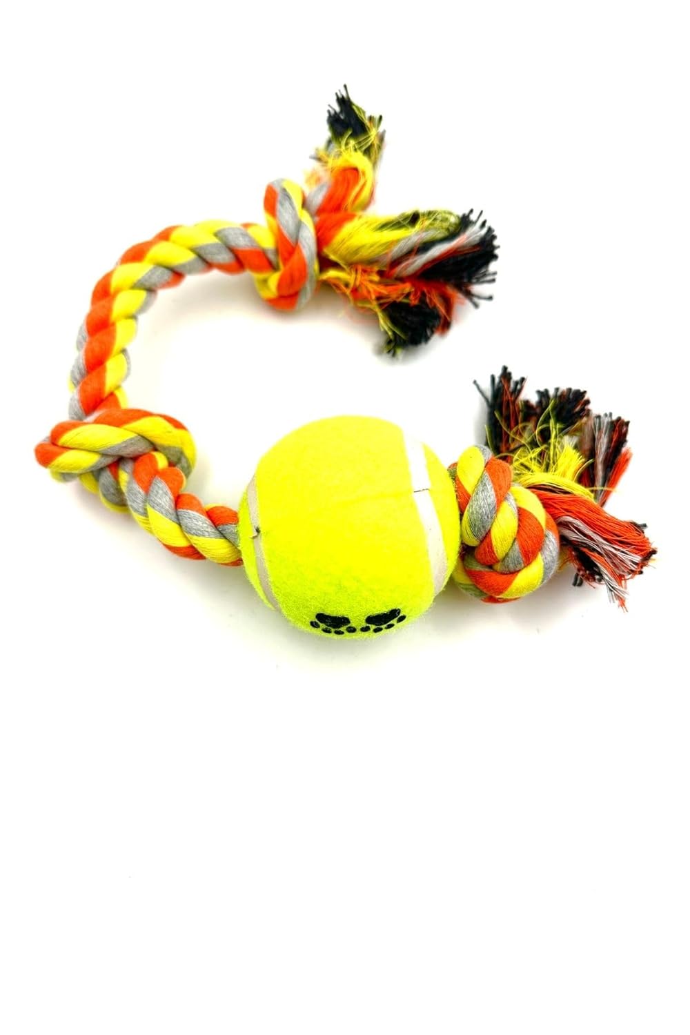 Tasma Market 30CM Diş İpli Köpek Eğitim Topu Oyuncağı Sarı-Kırmızı