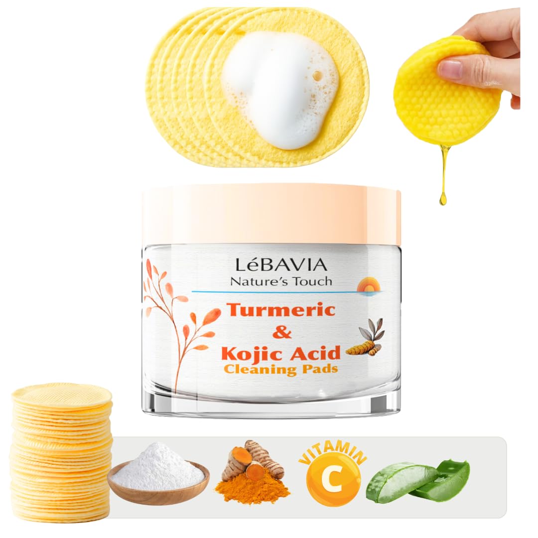 Kojik Asit ve Zerdeçal (Turmeric) Derinlemesine Yüz Temizleme Pedleri Eksfoliation Leke Karşıtı Aydınlatıcı Ekstra C vitamini Aloe Vera Çay Ağacı
