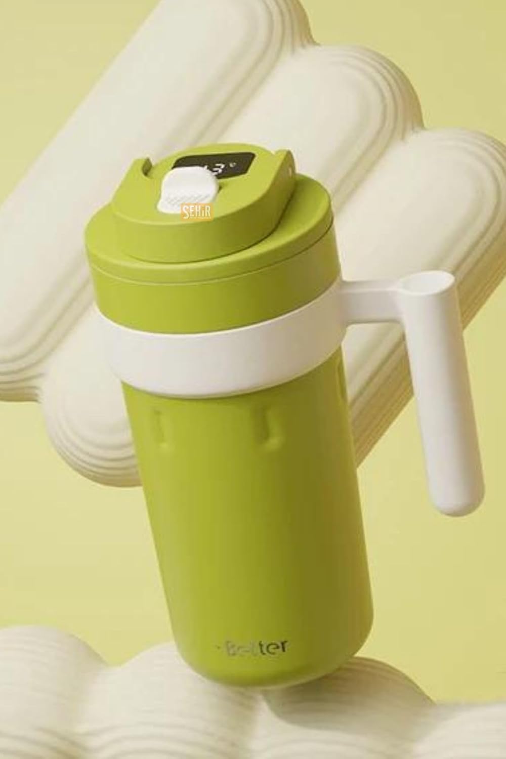 Vagonlife Yeni Koleksiyon 600ml LED Sıcaklık Göstergeli Rahat İçim Paslanmaz Çelik Akıllı Termos Mug 8684089391132