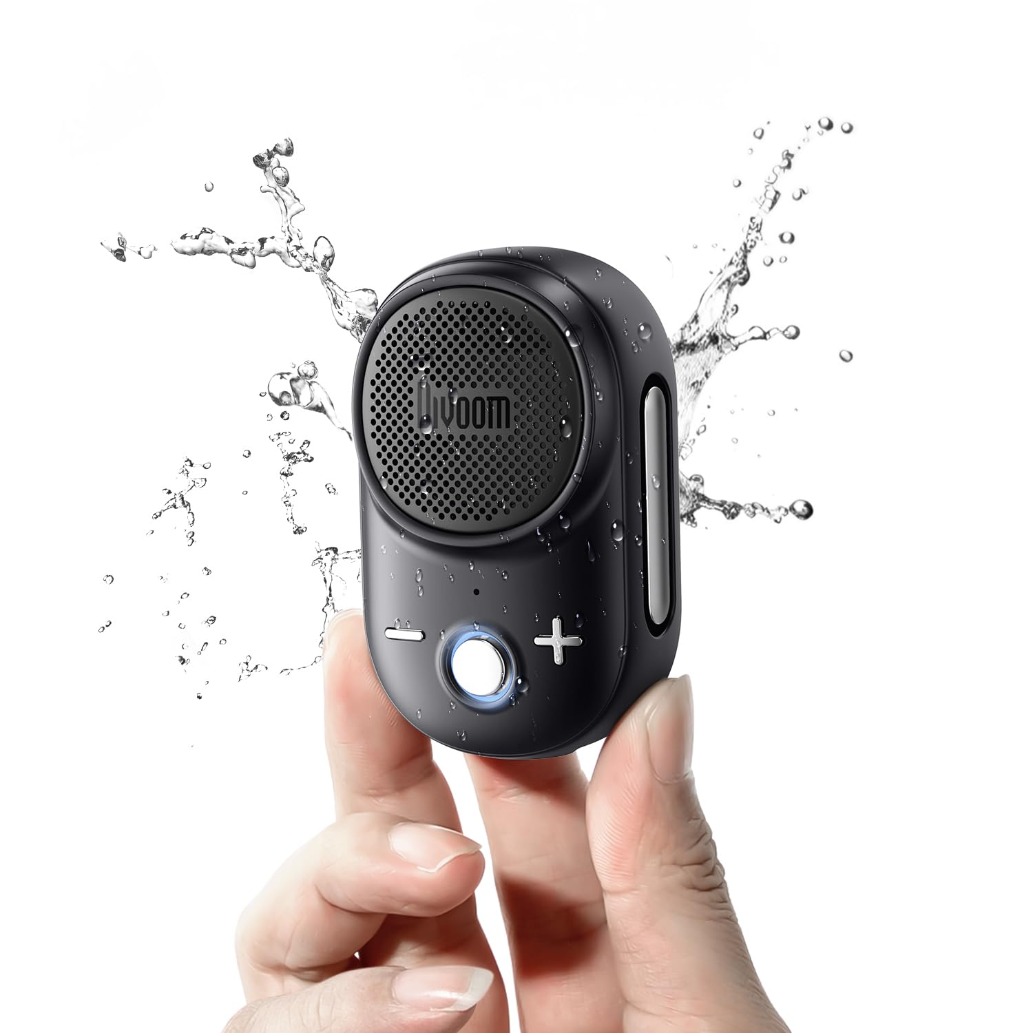 Divoom Itour-S Giyilebilir Bluetooth Hoparlör, IP67 Su Geçirmez Toz Geçirmez, Taşınabilir Küçük Klipsli Bluetooth Hoparlör, 10H Çalma Süresi, Mutfak, İş, Seyahat, Bisiklet, Golf, Havuz için (Siyah)