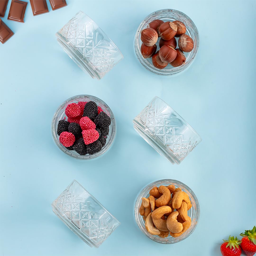 Porsima TE-10 Cam Kase Puding Tatlı Ve Dondurma Kasesi 6'lı Kase Seti Dondurma Çerez Kasesi