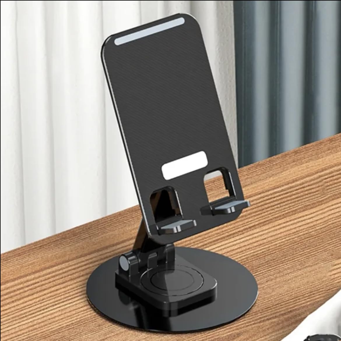 Greenart Alüminyum Tablet ve Telefon Standı, 360 Derece Ayarlanabilir Dönme Özelliği, Çok Amaçlı Masaüstü Dock Tutucu (Siyah)