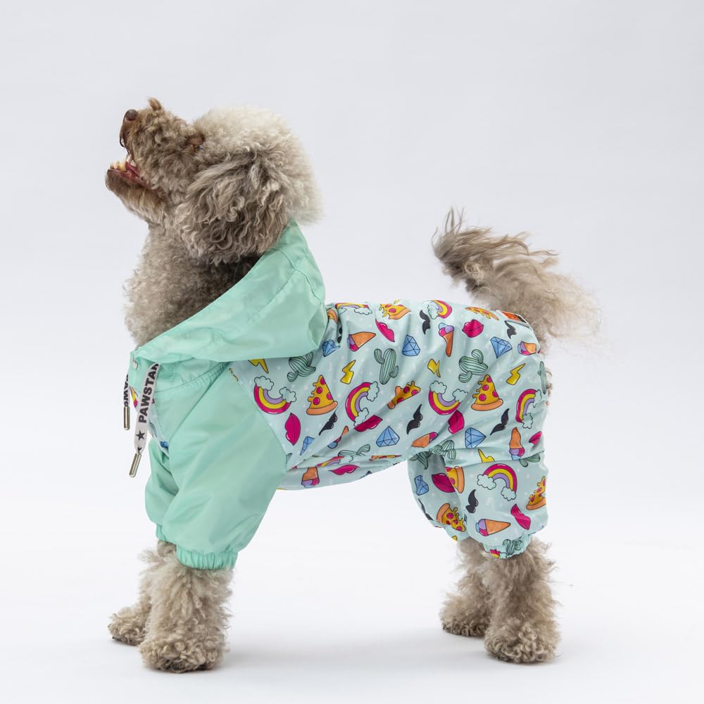 Pawstar Tokyo Polarlı Su Geçirmez Küçük Irk Köpek Yağmurluk Tulum (L)