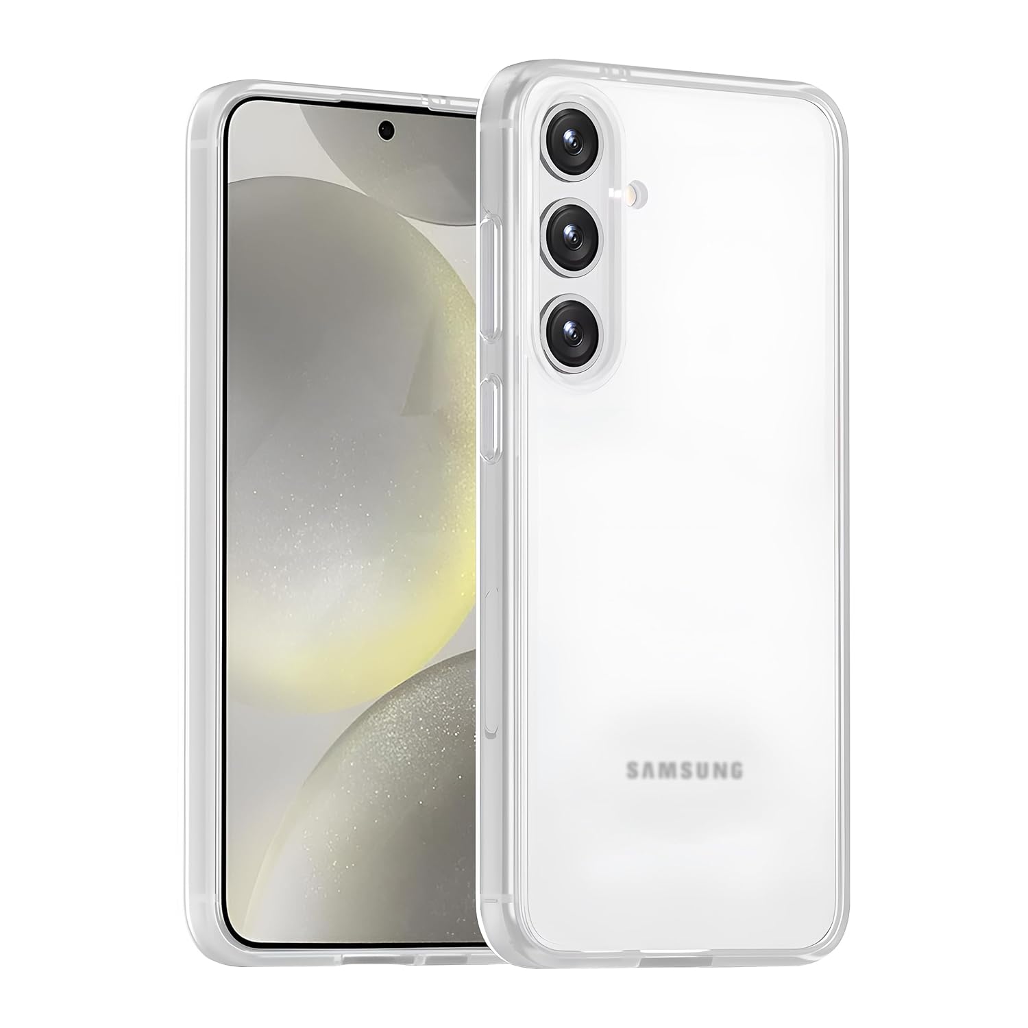 Teknoft Samsung Galaxy S24 Plus için Shade Mat Serisi Şok Emici Ultra Güçlü Yumuşak Silikon Kenar Arkası Sert Polikarbonat Darbeye Dayanıklı Mat Kılıf (Şeffaf, Galaxy S24 Plus)