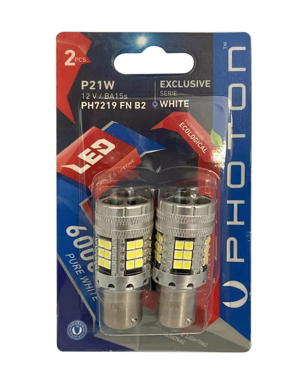 Photon 93 P21W Beyaz Tek Duy Fanlı Ampul Takımı, 12 Volt, 2 Adet