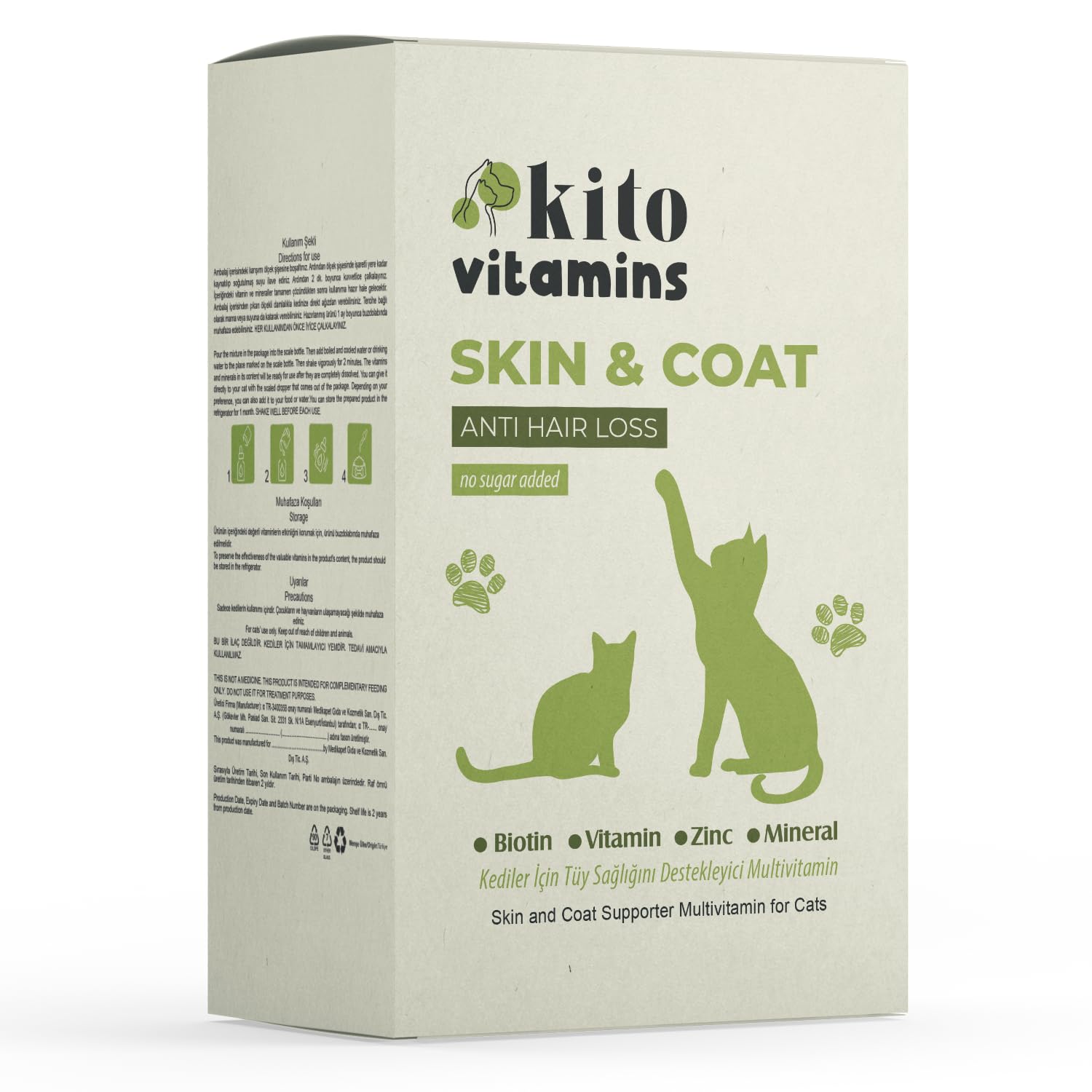 Kito Skin & Coat Kediler için Tüy Sağlığını Destekleyici Multivitamin