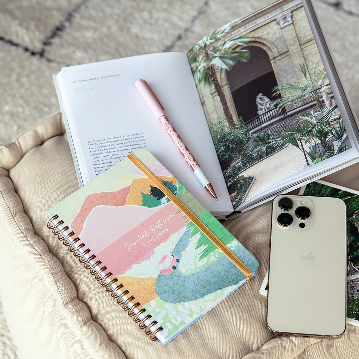 PAPERORA 12,5 x 18 cm Spiralli Sert Kapak Lastikli Seyahat Defteri - Manzara