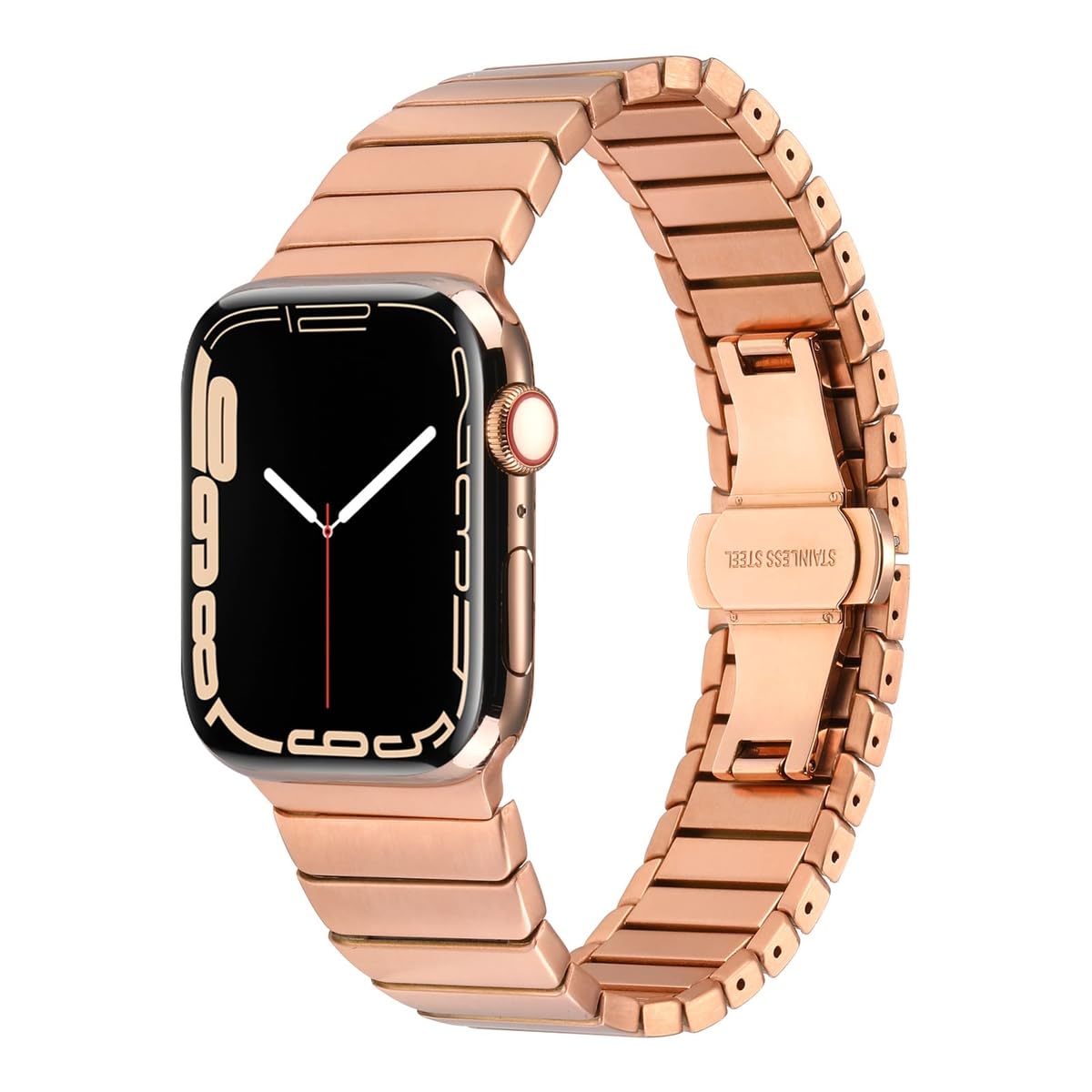 Zore ​​​Apple İle Uyumlu Watch 42mm Kordon KRD-79 Metal Strap Kayış Rose Gold