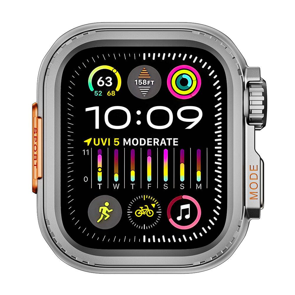 Zore Apple ile uyumlu Watch 44mm to Apple ile uyumlu Watch Ultra 49mm Kasa Dönüştürücü Watch Gard 33 Gri