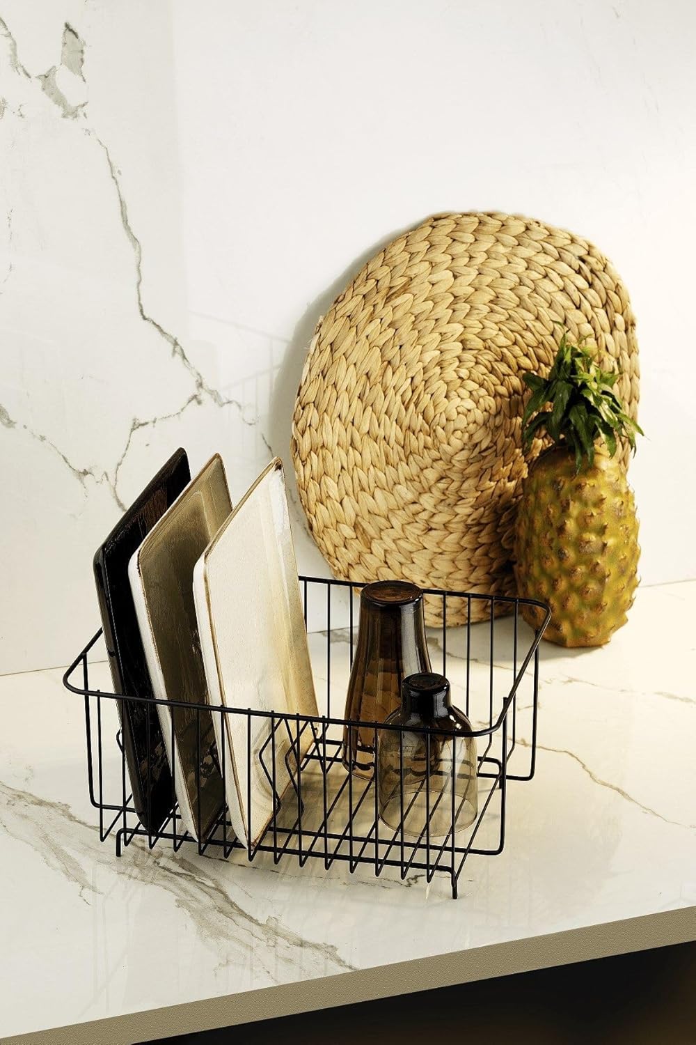 Sas Haus Ömür Boyu Paslanmaz Bulaşıklık Bulaşık Sepeti Tek Katlı Tabaklık Siyah