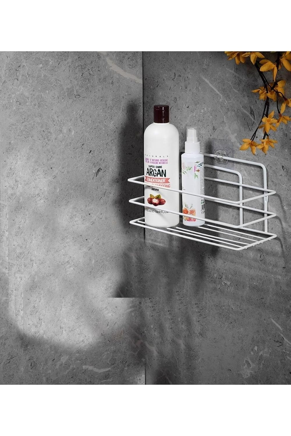 Sas Haus Yapışkanlı Duş Rafı, Delmeden Montaj Banyo Rafı, Paslanmaz Şampuanlık Organizer, Güçlü Yapışkanlı Duvar Rafı (Beyaz Tekli)