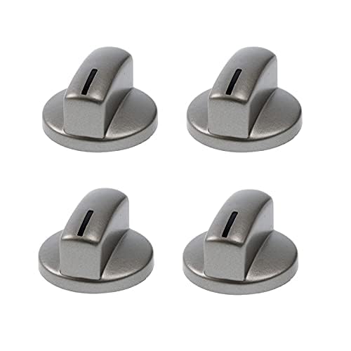 SUPERVAC Bosch ve Siemens ile Uyumlu Ocak Fırın Düğmesi, 4'lü Set, Gri