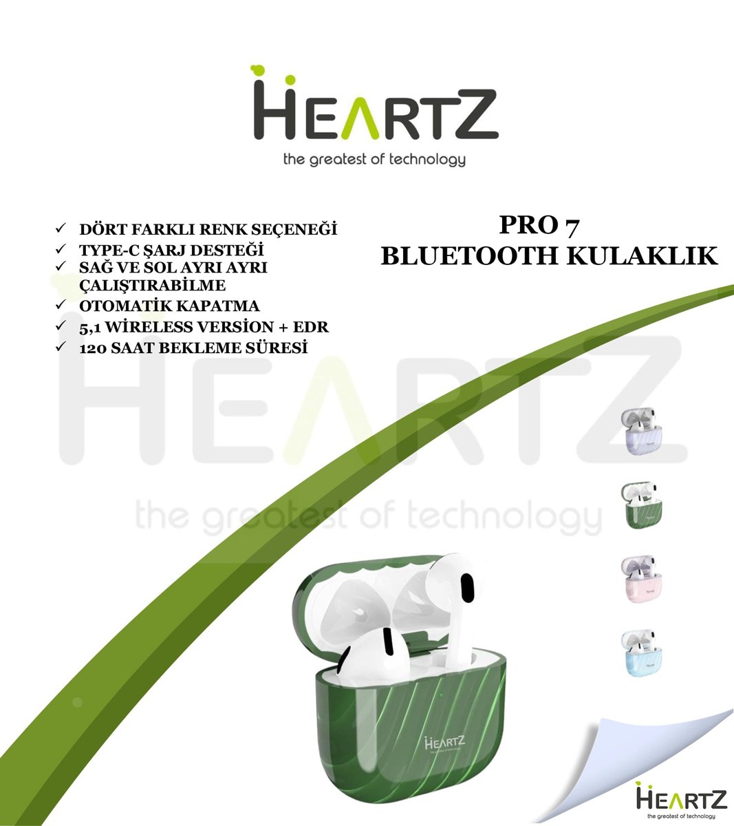 HEARTZ PRO7 5.1 VERSİON + EDR BLUETOOTH KULAKLIK SERAMİK KAPLAMA KUTULU (KREM PEMBE)