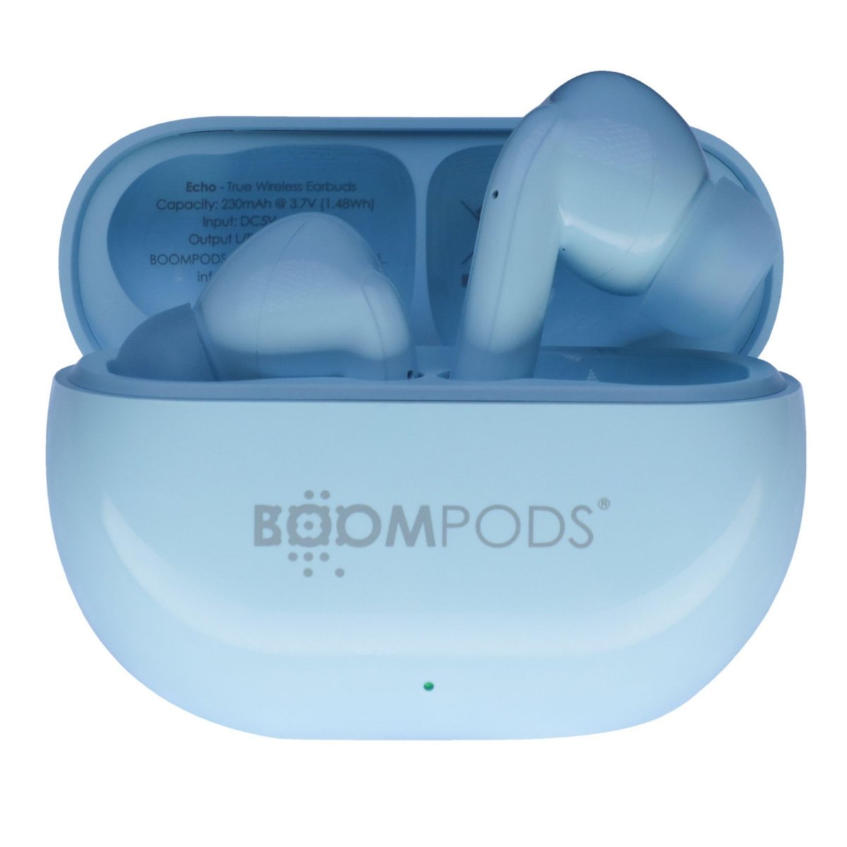 Boompods Echobuds Gerçek Kablosuz Kulaklık - Dahili Mikrofonlu Bluetooth Kulak Tomurcukları, 19 Saat Çalma Süresi, Geri Dönüştürülmüş Plastikten Kulak İçi Kulaklıklar, Müzik ve Çağrılar için IPX4 Suya