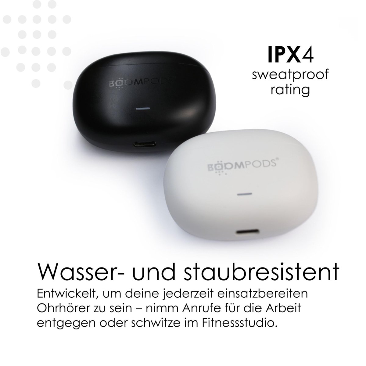 Boompods Echobuds ANC, Aktif Gürültü Önleyici Kulaklıklar, Gerçek Kablosuz Bluetooth Kulaklıklar, ENC Mikrofonlu TWS Kulak İçi Tomurcuklar, Şarj Kılıfı, IPX4 Sweatproof Kulaklık, 26+ Saat Çalma