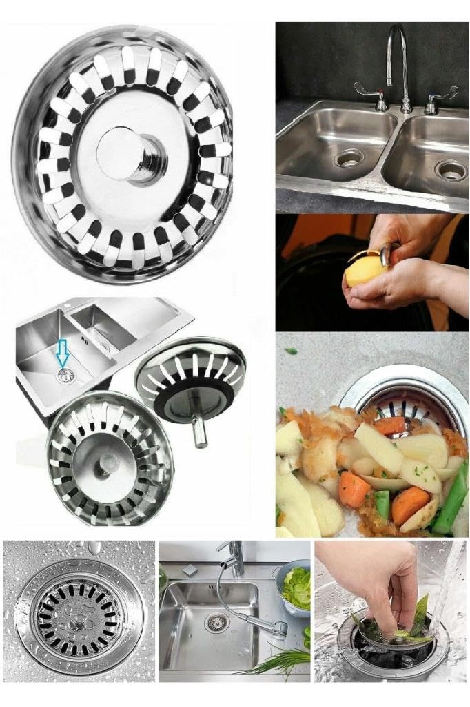 Çöpmak Paslanmaz Çelik Sifon Süzgeci 8 Cm Lavabo Evye Süzgeci Lavabo Gider Süzgeci