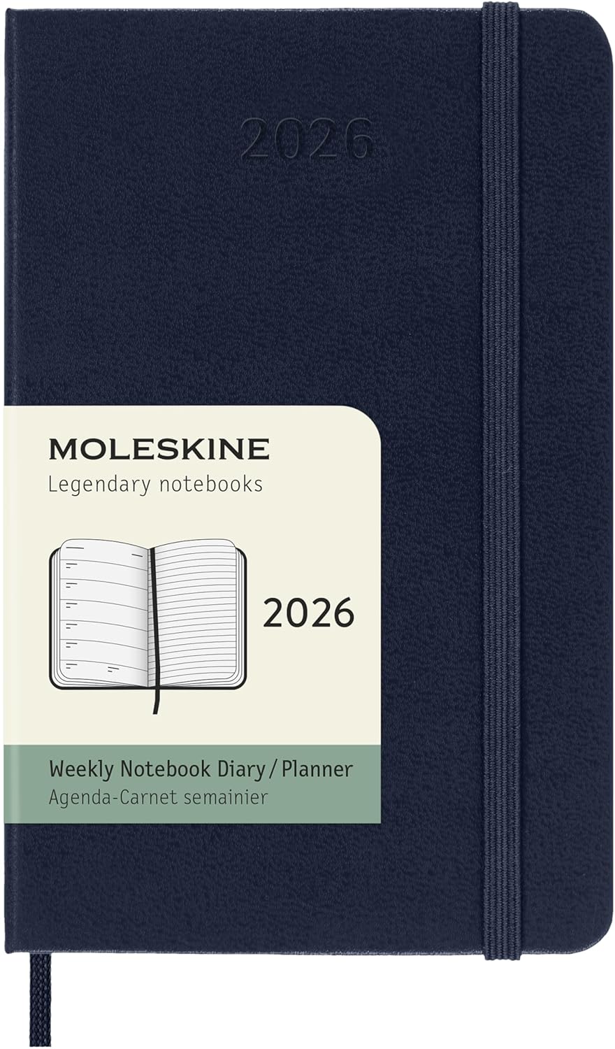 Moleskine 12 Ay Haftalik Ajanda Cep Boy Sert Kapak Safir Mavi