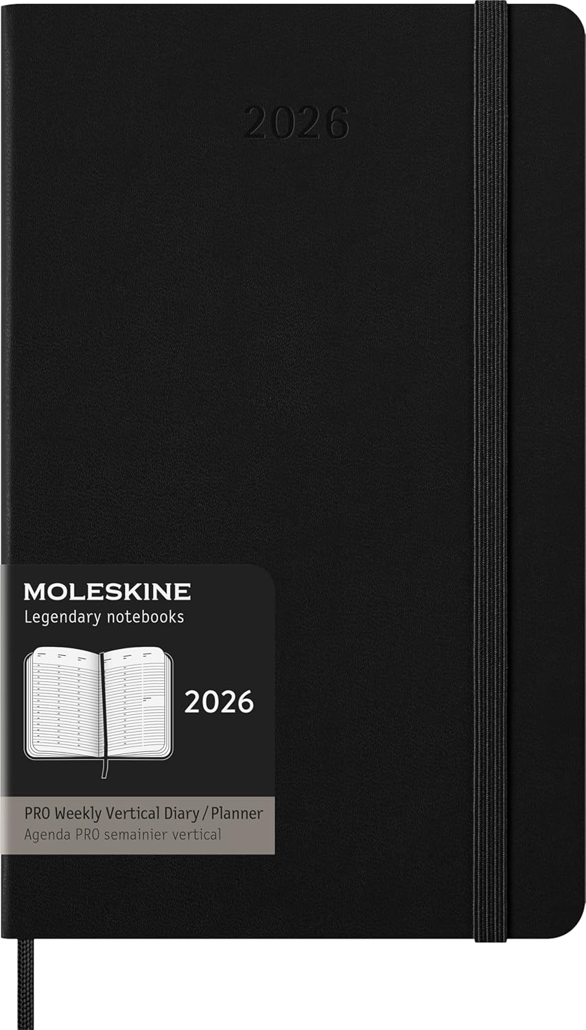 Moleskine 12 Ay Pro Haftalik Dikey Ajanda L Boy Sert Kapak Siyah