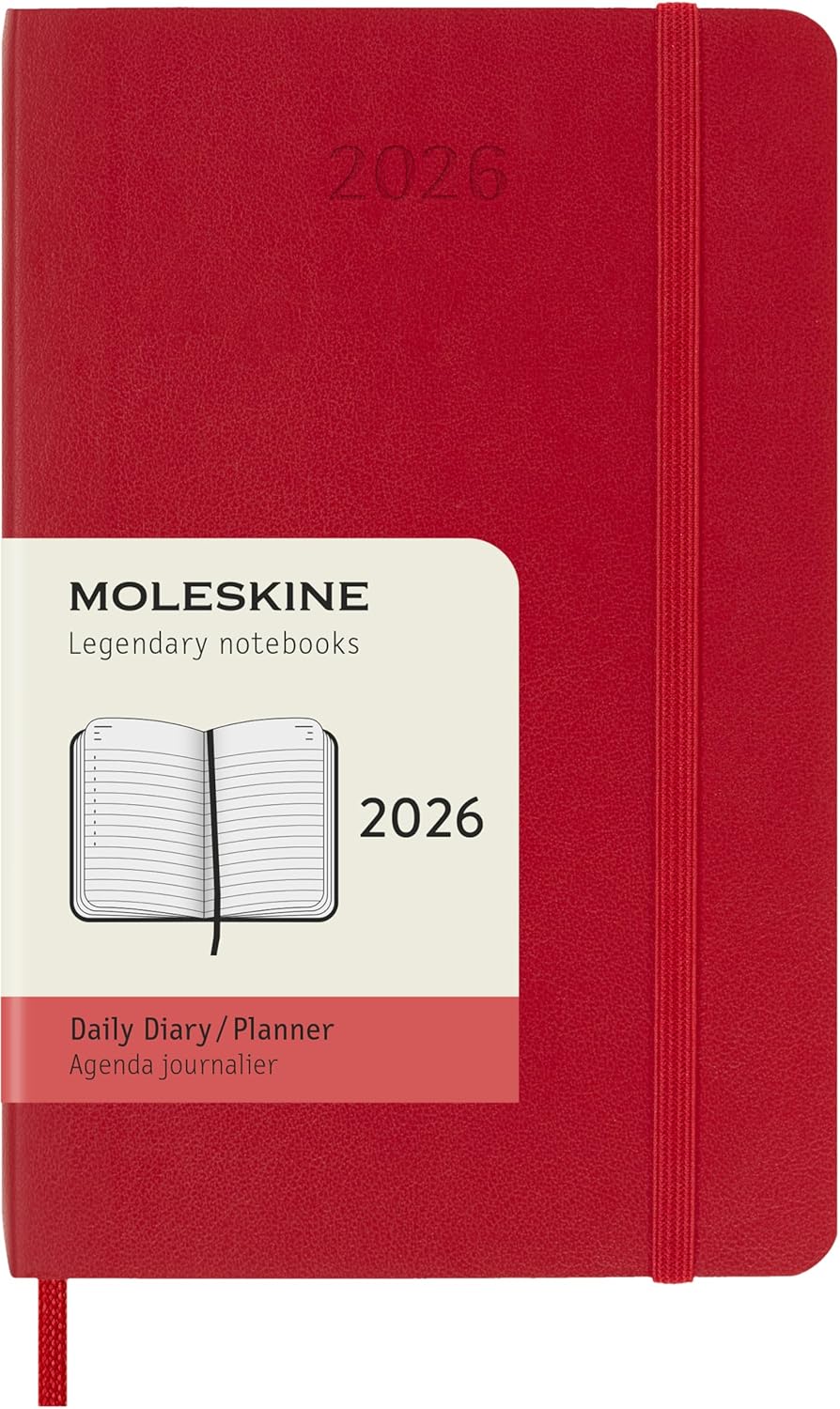 Moleskine 12 Ay Günlük Ajanda Cep Boy Yumuşak Kapak Kizil Kirmizi