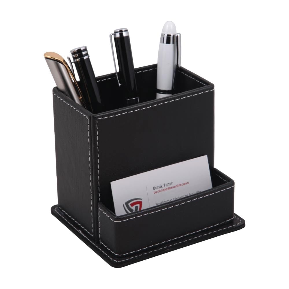 Promosyonca Suni Deri Kalemlik, 2 Bölmeli, Siyah