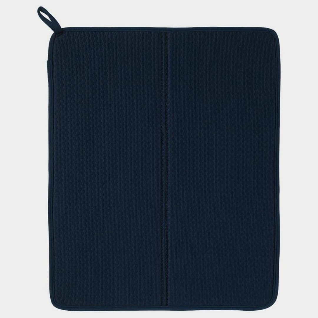 Bulaşık Kurutma Matı Tezgah Üstü Bulaşık Suyu Emici 44x33cm Kurutucu Bulaşık Altlığı (Lacivert, 44cmx33cm)